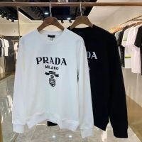 Prad a Sweatshirt New Triangle Classic Chest Thermal Transfer Cotton T-shirt Loose and Simple Trend for Men and Women Couples.