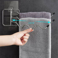 XUNSHINI Multi-bar Rotating Towel Rack Punch-free 180 Degree Rotating Rack Stainless steel bathroom Towel Bath Towel Rack