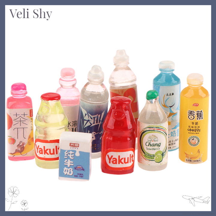 veli-shy-อุปกรณ์เสริมบ้านตุ๊กตานวัตกรรม5ชิ้นขวดไวน์จำลองเรซิ่นซูเปอร์มาร์เก็ตขวดเครื่องดื่มของเล่นแบบจำลอง-diy