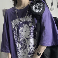 Gothic Printed Tshirts Women Korean Summer Y2k Harajuku Oversize Bottoming Short Sleeved Tee Shirt Streetwear Tops Woman Clothes