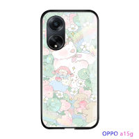 พร้อมเคสโทรศัพท์สำหรับ OPPO A98 5G OPPOA1 5G OPPO F23 5G เคสฝาหลังกระจกนิรภัยมันวาวเด็กผู้หญิงดอกไม้