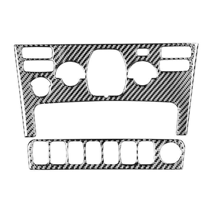 ปุ่มเครื่องปรับอากาศรถยนต์-ac-แผงครอบตัดสติกเกอร์ตกแต่งคาร์บอนไฟเบอร์สำหรับวอลโว่-xc90-2003-2014อุปกรณ์เสริม