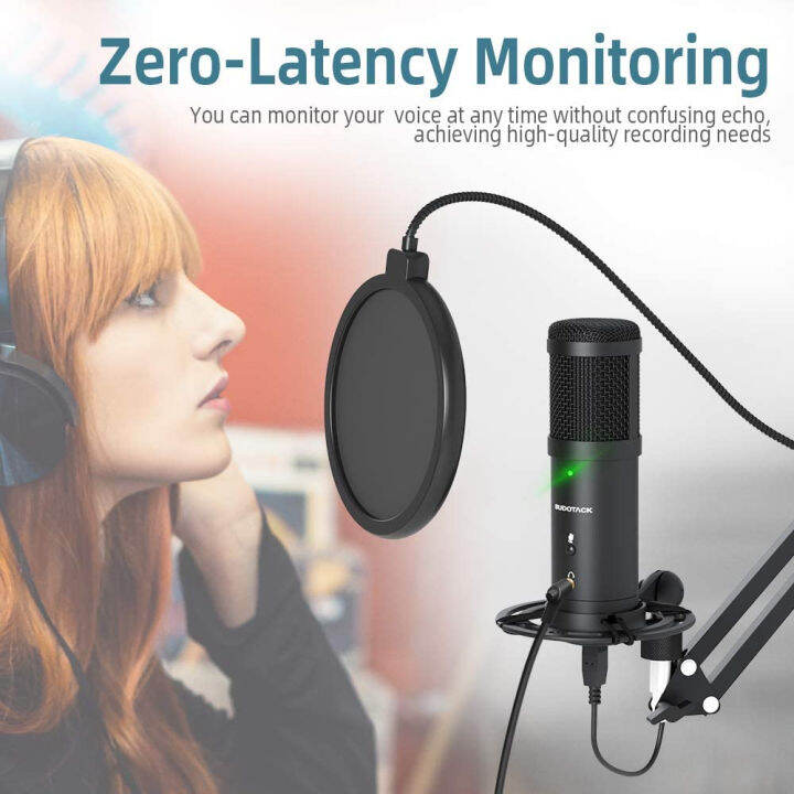 sudotack-usb-streaming-pc-microphone-zero-latency-monitoring-professional-192khz-24bit-studio-cardioid-condenser-mic-kit-with-mute-button-for-podcasting-gaming-home-recording-youtube