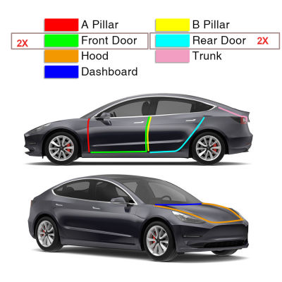 ชุดซีลยางรถยนต์สำหรับ Tesla รุ่น3 Y Self Adhesive Door Sealing Weatherstrip ลดเสียงรบกวน Soundproof Accessories