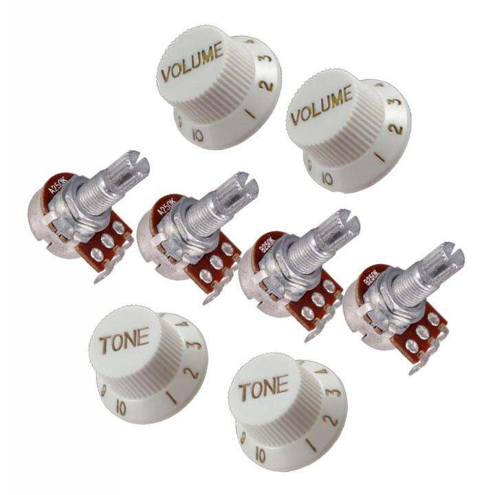 4-pcs-guitar-potentiometer-audio-pots-a250k-b250k-18mm-replacement-amp-4-pcs-guitar-volume-tone-control-knobs-white-guitar-bass-accessories