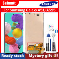 Salmatt หน้าจอขนาดเล็กสำหรับ Samsung Galaxy A51 SM-A515F A515สัมผัสหน้าจอ LCD หน้าจอดิจิตอลชิ้นส่วนสำหรับ A51 Samsung Galaxy A515F LCD