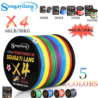 Sougayilangเอ็นตกปลา100เมตร-1059เมตร4เส้นถักเอ็นตกปลาสายที่แข็งแรงมาก PE ถัก18-66ปอนด์เอ็นตกปลาสำหรับสดและน้ำเกลือ