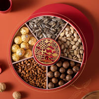 Dried Fruit Compartment Storage Box Household Red Festive Snacks Candy Box Spring Festival Wedding Fruit Tray