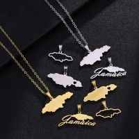 【CW】 Fashion Jamaica Map Pendant Necklace for Men Gold Color Jamaicans Engagement Annivers Jewelry Gifts