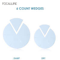 FOCALLURE New Matchmax COSMETIC WEDGE ไม่มีน้ำยางข้น 6 ชิ้นและพัฟมัลติฟังก์ชั่นนุ่มเนียนเครื่องสำอางลิ่มฟองน้ำปั่นสำหรับฐานราก (ชุดฟองน้ำแต่งหน้าเวดจ์ 6 ชิ้น)