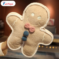 FunToys ของตกแต่งหมอนหมอนอิงตุ๊กตาสตัฟขนนุ่มหมอนอิงขนมปังขิงสำหรับผู้ชายน่ารักสำหรับตกแต่งเตียงโซฟาที่บ้าน