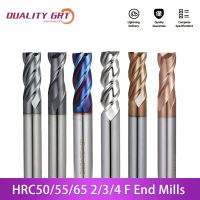 ❁☢ Q.Grt Carbide Milling HRC50 55 65 metal Carbide end mill 2 3 4 Flute Coating Tungsten Steel cutting milling cutter set End Mills