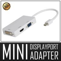 โปรโมชั่น Mini 3 in 1 Mini Display Port (DP) to VGA / HDMI / DVI สายแปลงสัญญาณ สำหรับ Notebook / Macbook หรือ อื่นๆ ราคาถูก สายดิจิตอล สายHDMI สายทีวี สายสัญญาณทีวี