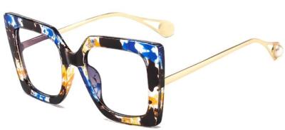 Trendy Office Anti Blue Light Computer Myopia Glasses Women Square Spectacle Frame Retro Short Sight Glasses Minus 0.5 to 6