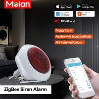 Meian Zigbee Smart Siren Alarm 110V 220V Sirene Alarme 100dB Wireless Sirena Alarma Security Protection via Smart Life Tuya APP Household Security Sys