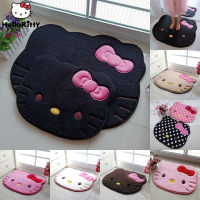 พรม Sanrio Hello Kitty ลายการ์ตูนผ้ากำมะหยี่แผ่นรองพื้นสำหรับอาบน้ำน่ารักแผ่นรองประตูดูดซับสำหรับเด็กแผ่นกันลื่นในห้องน้ำพรมห้องน้ำไม่ลื่น