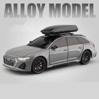 1/24รถ Audi Rs6 Avant Station Wagon แบบจำลองรถแข่งอัลลอยของเล่นเด็กน้ำหนักเบาและมีเสียงโมเดลรถยนต์