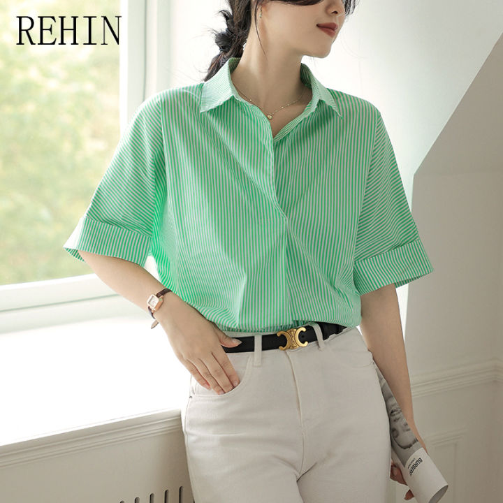 rehin-เสื้อผู้หญิงแขนสั้นฝรั่งเศสหลากหลายใหม่-เสื้อผู้หญิงฤดูร้อนการออกแบบที่ทันสมัยไม่ซ้ำใครและอินเทรนด์ลดอายุ