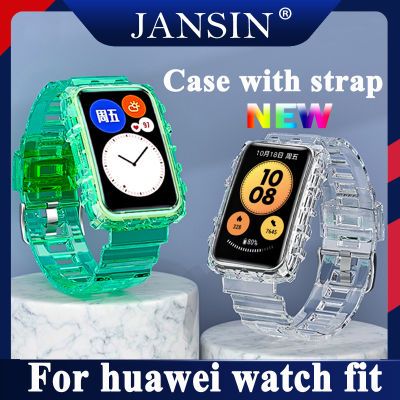 Band + Case For Huawei Watch Fit new นาฬิกาสมาร์ท huawei watch fit สายนาฬิกาข้อมือซิลิโคน Watchband For Huawei Watch FIT พร้อมเคสกันกระแทกหน้าจอ