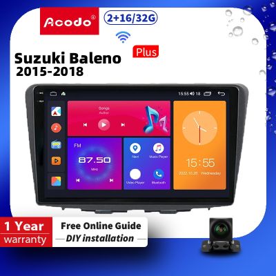 Acodo Android 12 9Inch Car Radio For Suzuki Baleno 2015 2016 2017 2018 IPS Touch Screen Gps Navigation Raer Camera Carplay BT Car Radio Multimedia Player Video Wireless Carplay Auto Steering Wheel Controls Car Stereo Player