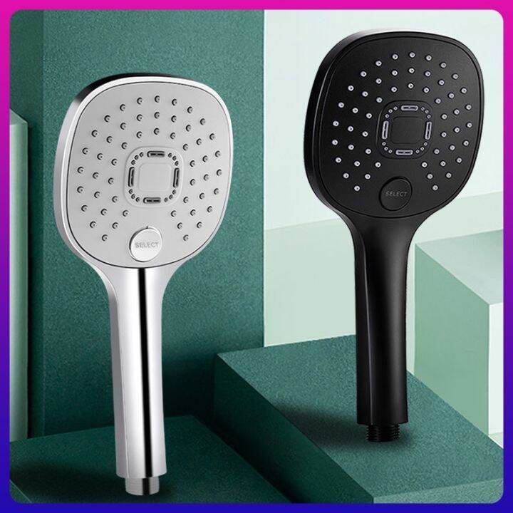 shower-head-water-saving-flow-black-shower-head-high-pressure-nozzle-bathroom-accessories-hand-held-simple-bath-single-head-showerheads