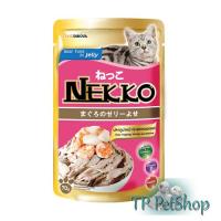 Nekko อาหารแมวเน็กโกะ รสทูน่าหน้ากุ้งและหอยเชลล์ ในเจลลี่ 70gx12ซอง