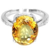 แหวนเงินแท้ พลอยซิทริน  citrine  น้ำหนัก 7 กะรัต  สวยไฟดีค่ะ