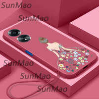 A58 OPPO 4G เคสนิ่มใส่โทรศัพท์การออกแบบกระโปรงดอกไม้ประดับ