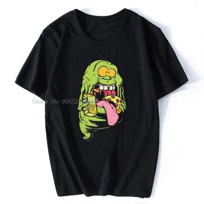 Ghostbusters เสื้อ Slimer Premium Graphic T เสื้อบุรุษแฟชั่นผู้ชายผ้าฝ้าย Tees Tops Anime Harajuku Streetwear