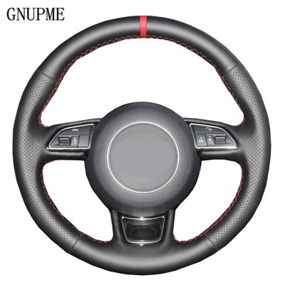 Black Car Steering Wheel Cover For Audi A1 8X A3 8V Sportback A4 B8 Saloon Avant A5 8T A6 C7 A7 G8 A8 D4 S1 8X S3 S4