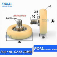 [LPR36 * 10-C2.5L10M8] จัดส่งฟรี10ชิ้นโหลดสูง608zz ลูกปืน M8สกรูรอบประเภทแบริ่งลูกกลิ้งล้อ0836ครั้ง