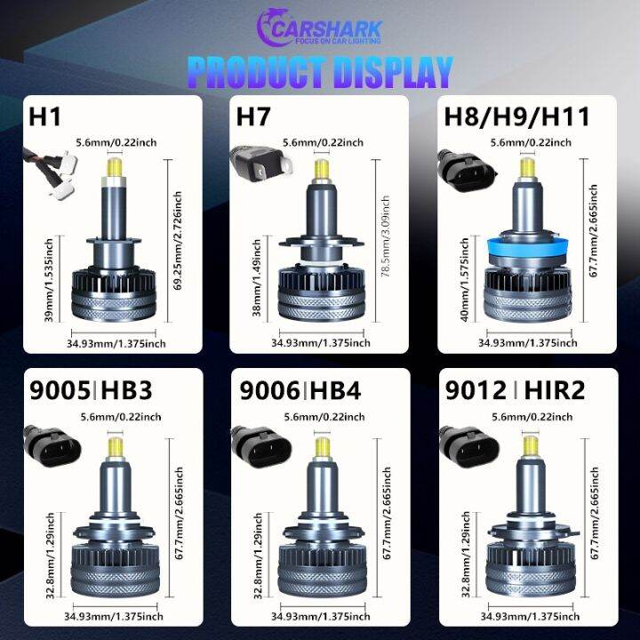 carshark-h7-h11-หลอดไฟ-led-headlihght-360-turbo-h1-h8-h9-ไฟรถ-30000lm-super-bright-9005-hb3-9006-hb4-9012-hir2-ไฟตัดหมอกอัตโนมัติ-dliqnzmdjasfg