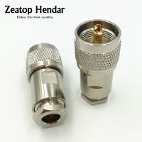 2Pcs Brass UHF Male Solder Connector RF Coaxial Connector 50 5 for RG5 RG6 5D FB LMR300 PL 259 Clamp RF Connector