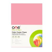 กระดาษสีถ่ายเอกสาร 15 A4 80แกรม ชมพูเข้ม (500แผ่น) ONE