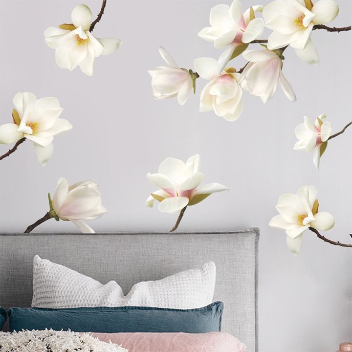 ร้อน-warm-3d-lotus-สติ๊กเกอร์ติดผนังดอกไม้ตกแต่งห้องนั่งเล่นห้องนอน3d-ดอกไม้วอลล์เปเปอร์-home-wall-decor-decals-ผนังถอดออกได้