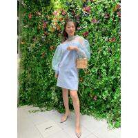 M34 Ballon sleeve knit dress ชุดคลุมท้อง ชุดให้นม