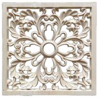 5X Rubber Wood Carved Floral Decal Craft Onlay Applique Furniture DIY Decor F:20x20cm