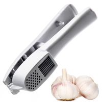 ETXGarlic Press &amp; Slicer 2 in 1 - Aluminium Garlic &amp; Ginger Mincer and Slicer - with Slicing and Grinding - Kitchen Cooking Tools