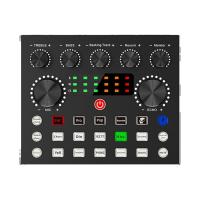 Live Sound Card V8 Streaming Mixer Sound Card 7 Modes Live Streaming Live Karaoke Sound Card Mixer Audio Mixer For Recording PC biological