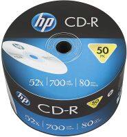 CD-R HP 50Pack 700MB 80min. 52x Write (NOBOX) แผ่นซีดี ของแท้ 50 แผ่น