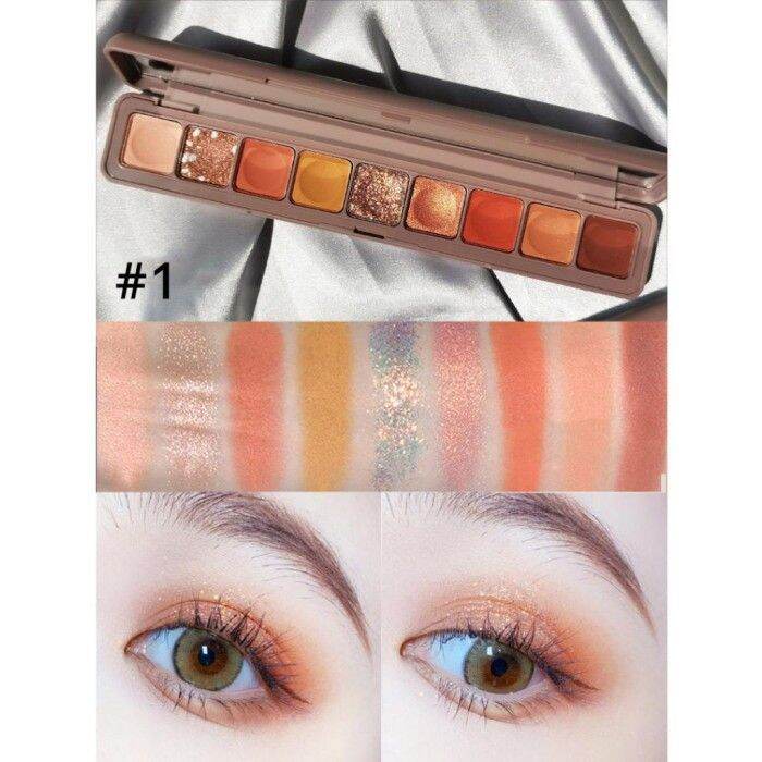 9 WARNA Korean Eyeshadow Palette Eyeshadow Pigmented Glitter Eyeshadow