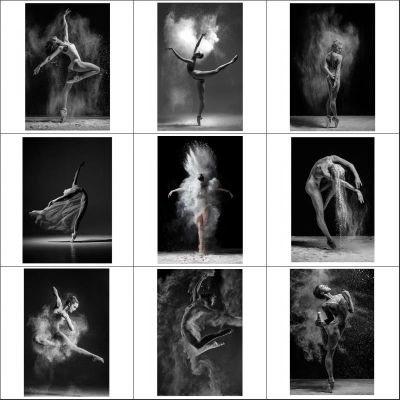 Black and White Poster Ballet Dancer Canvas Painting Elegant Ballerina Pictures Print Wall Art Picture for Room Home Decor