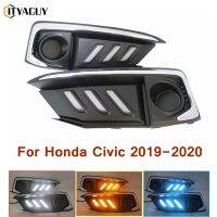 สำหรับ2019-2020 Honda Civic กลางวัน Lampu Jalan ดัดแปลงรถพิเศษนำลำแสงไฟตัดหมอกหน้าเลี้ยว