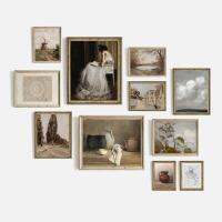 ┅ Neutral Still Life Roses ภาพวาดผ้าใบ Vintage Botanical โปสเตอร์และพิมพ์ภาพโบราณผู้หญิงอ่านห้องนอน Wall Decor