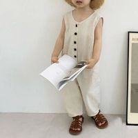 MILANCEL kids overalls Korean girls jumpsuits sleeveless boys overalls fashion outfit for 2-7 years