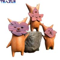 TEAZLE อุปกรณ์ตกแต่งบ้านงานฝีมือสำหรับตกแต่งบนโต๊ะทำจากไม้ Korok ของประดับของเล่นหุ่นเชิดทหารของครอบครัวรูปปั้นรูปปั้น Korok