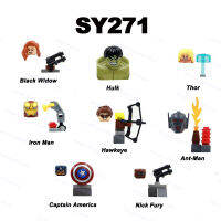 SY271 8ชิ้นเซ็ต กัปตันอเมริกาประกอบอาคารบล็อกอิฐ Superhero รุ่นตัวเลขของเล่น Children