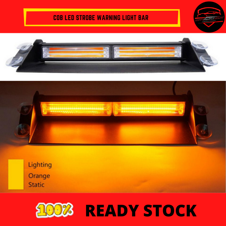 Cob Led Strobe Warning Light Bar 12V24V 36W Car Flash Light Red Blue
