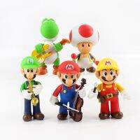 【SALE】 tangticarans1972 10-12ซม. 5ชิ้น/ล็อตอนิเมะ Super Mario Bros Band มาริโอ Luigi Yoshi คางคกพีวีซีโมเดลของเล่นตุ๊กตาขยับแขนขาได้