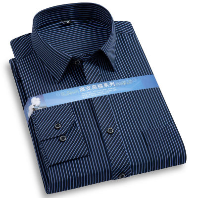 New Plus Size Mens Striped Dress Shirts Formal Fashion Social Long Sleeved Business Work Smart Casual Shirt For Man Clothing